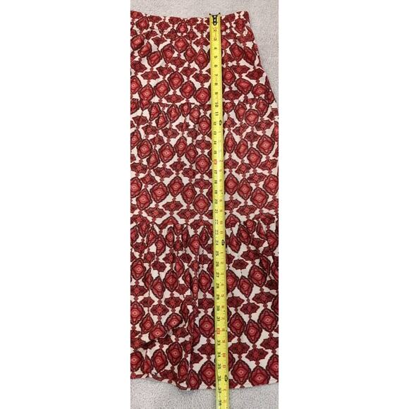 Vero Moda Red Geometric Print Tiered Maxi Skirt Elastic Waist Size Small - Picture 11 of 11